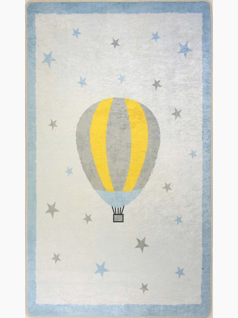 Tapis Enfant MONGOLFIERE Bleu - Kiabi