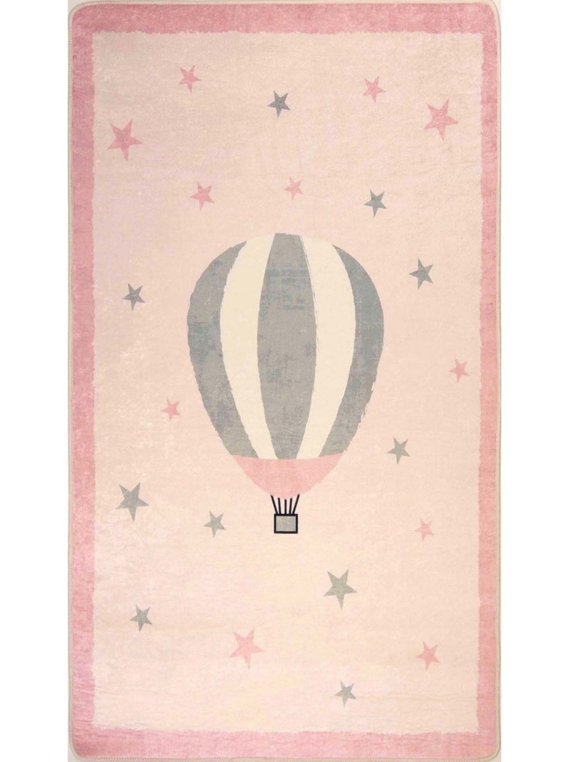 Tapis Enfant MONGOLFIERE Rose - Kiabi