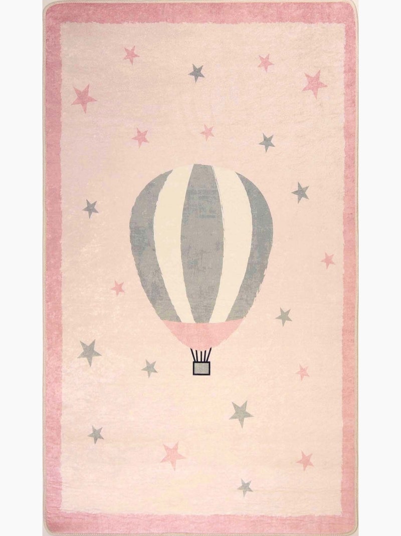 Tapis Enfant MONGOLFIERE Rose - Kiabi