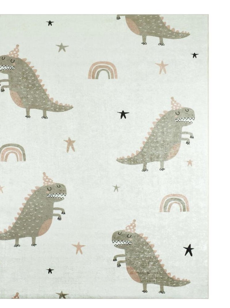 Tapis enfant MONSTRO en polyester doux et soyeux Vert - Kiabi