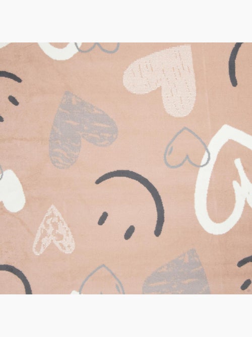 Tapis enfant motif cœurs et smileys, design ludique et joyeux - Kiabi