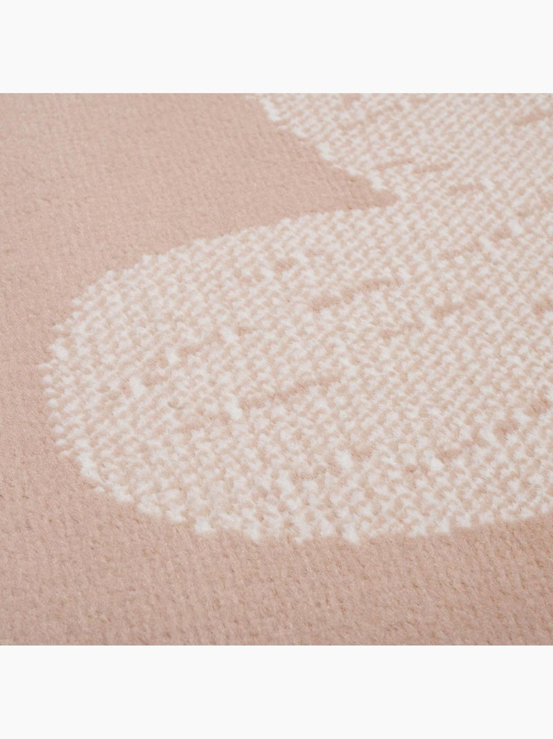 Tapis enfant motif cœurs et smileys, design ludique et joyeux Rose - Kiabi