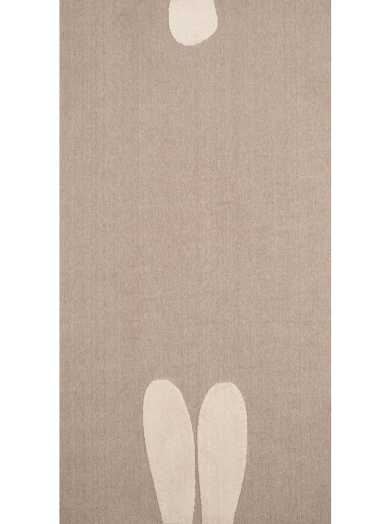Tapis Enfant Motif Lapin en polyester Beige - Kiabi