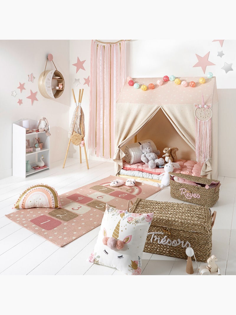 Tapis enfant motif marelle jahna Rose - Kiabi