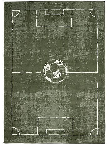 Tapis enfant motif terrain de football, ludique et sportif