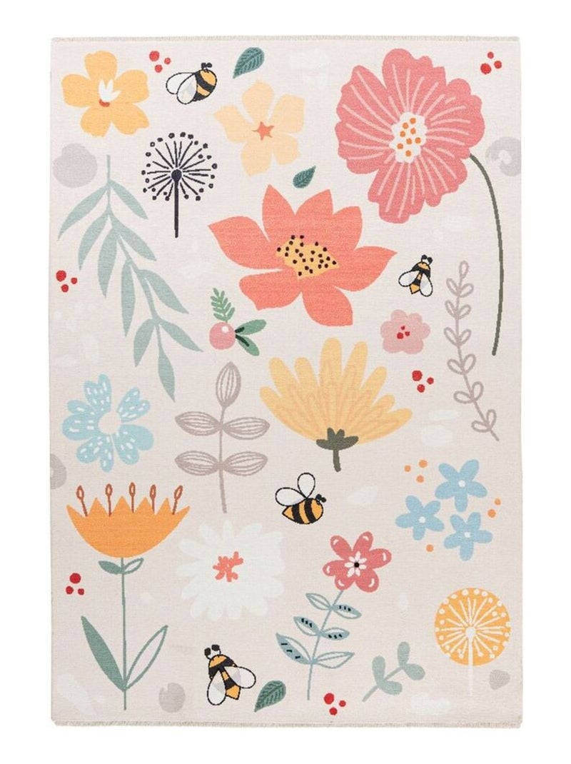 Tapis enfant multicolore lavable en machine plat Savannah Multicolore - Kiabi