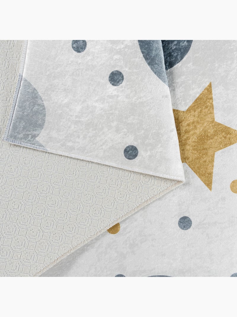 Tapis enfant nuages & étoiles - 140x200 / blanc Blanc - Kiabi