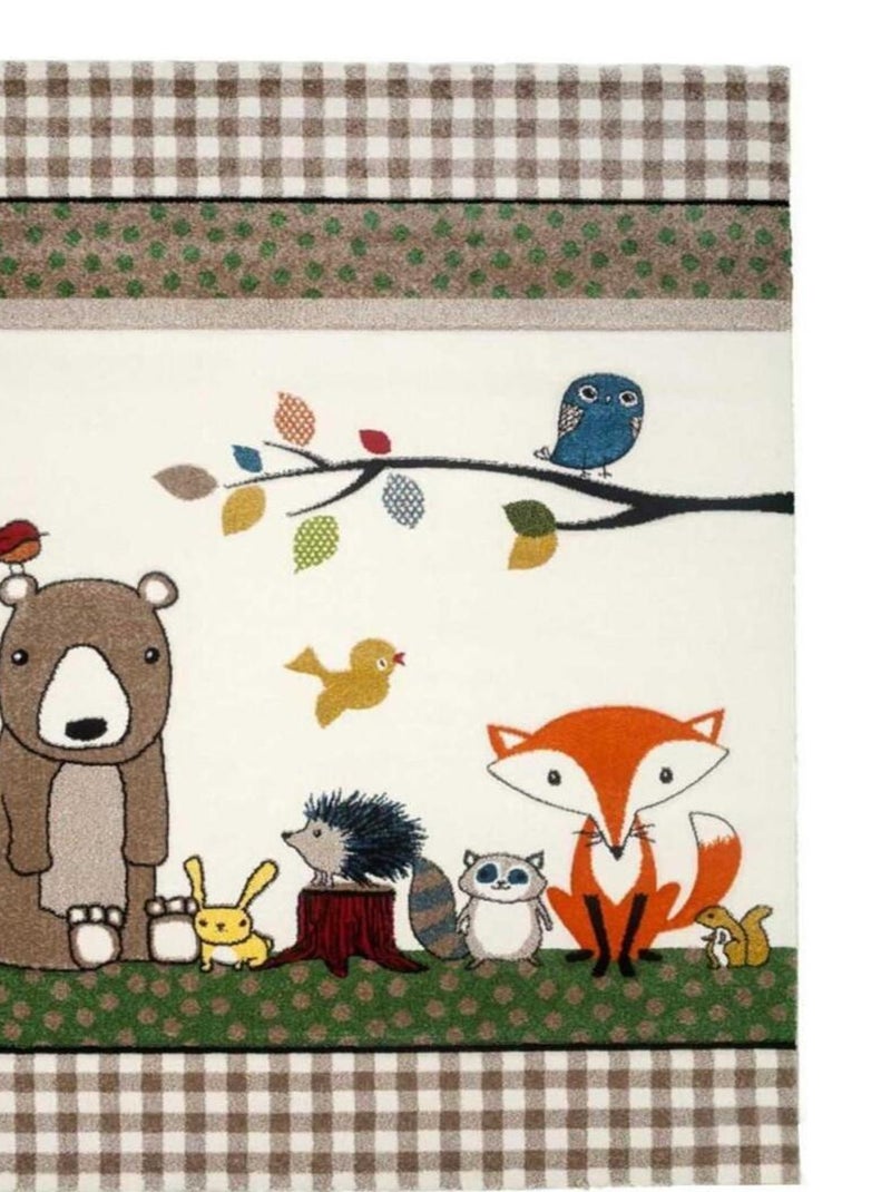 Tapis enfant PHOTO DE FORET en polypropylène doux et soyeux OEKO TEX® Multicolore - Kiabi