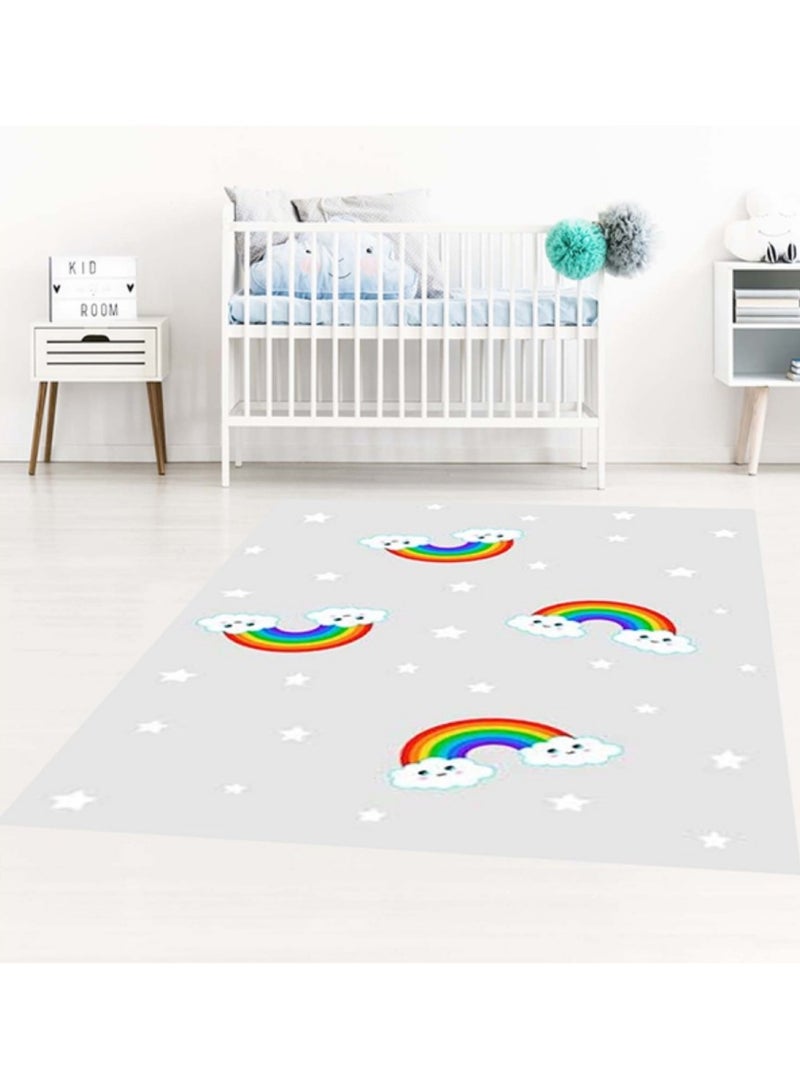 Tapis Enfant RAINBOW Gris - Kiabi