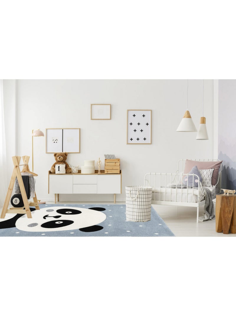 Tapis enfant rectangle effet 3D Juno Bleu - Kiabi