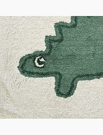 Tapis enfant rectangulaire 60 x 90 cm coton tufté motif dinosaure - Future Home