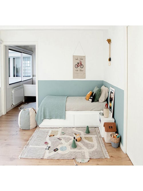 Tapis enfant rectangulaire en coton fait main lavable en machine Play - Kiabi