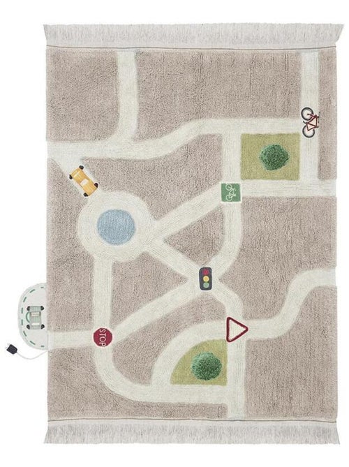 Tapis enfant rectangulaire en coton fait main lavable en machine Play - Kiabi
