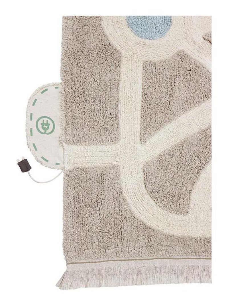 Tapis enfant rectangulaire en coton fait main lavable en machine Play Beige - Kiabi