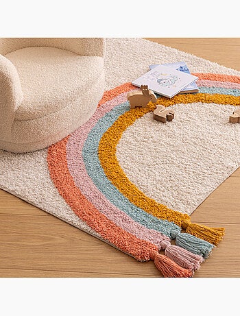 Tapis enfant rectangulaire en coton frangé zaly