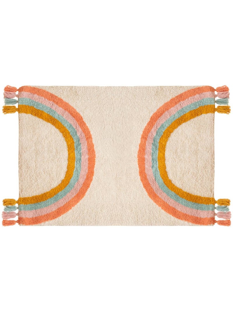 Tapis enfant rectangulaire en coton frangé zaly Multicolore - Kiabi