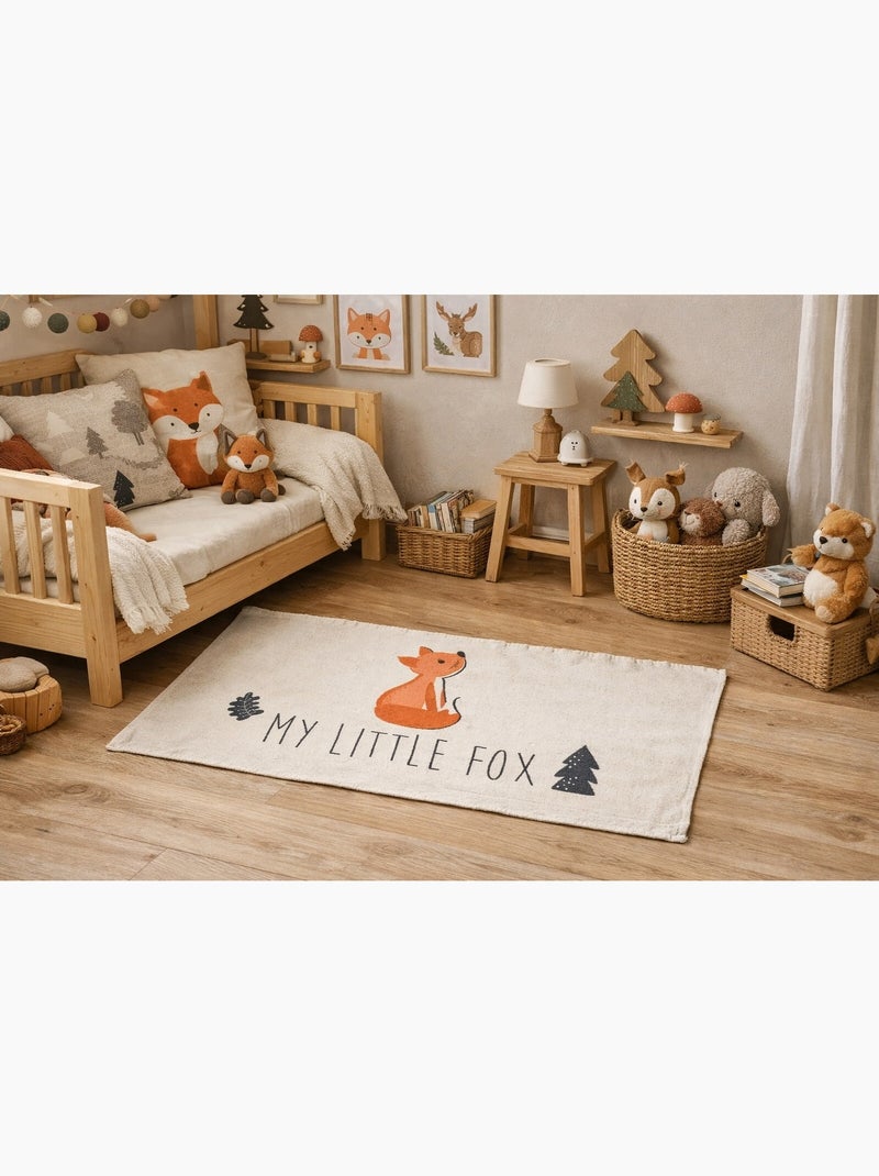 Tapis enfant Renard Beige - Kiabi