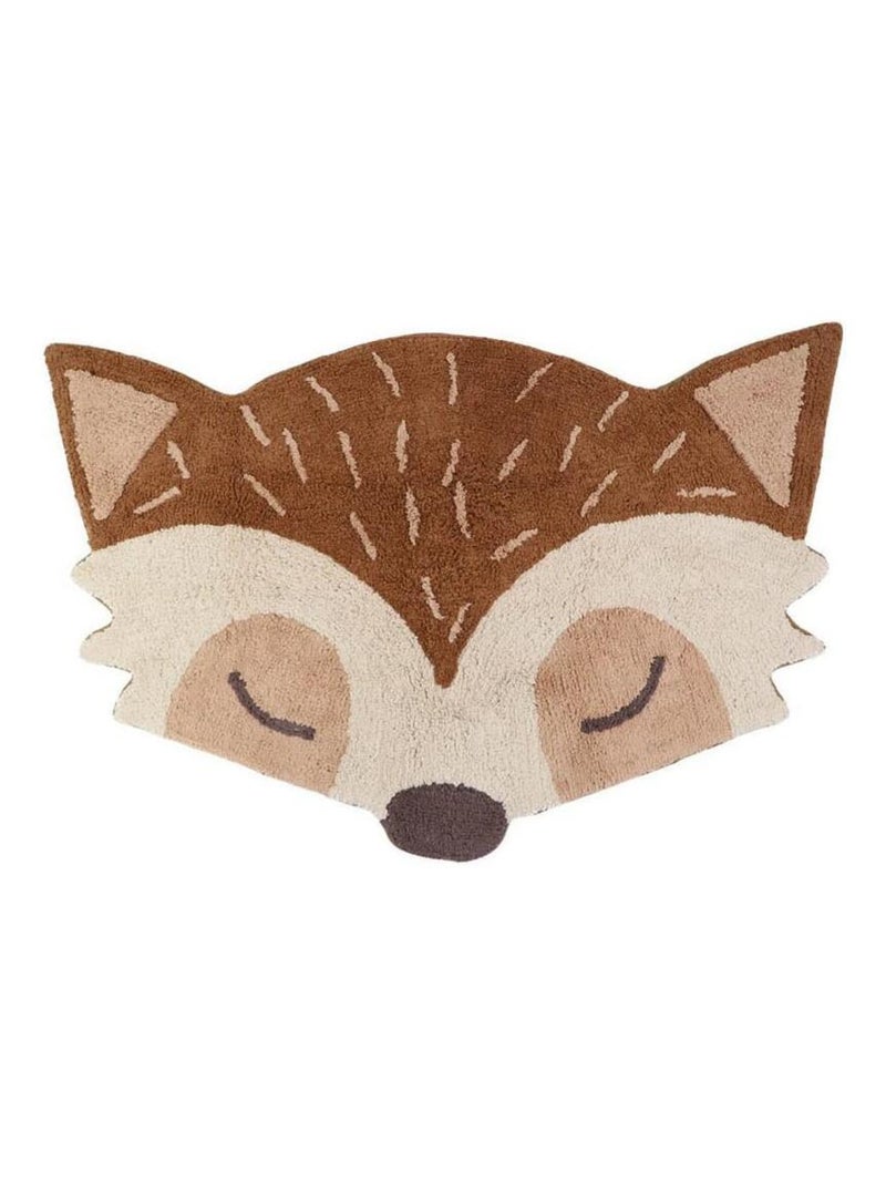 Tapis Enfant Renard Marlo en Coton Marron caramel - Kiabi
