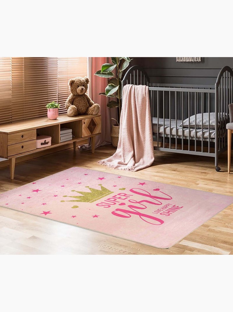 Tapis Enfant SUPER GIRLS Rose - Kiabi