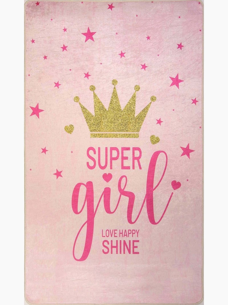 Tapis Enfant SUPER GIRLS Rose - Kiabi