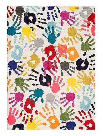 Tapis enfant tapis rond Ø 120cm SHAGGY FOOT Vert OEKO TEX idéal