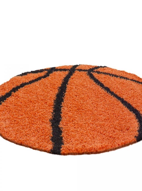 Tapis enfant tapis rond Ø 100cm SHAGGY BASKET Orange OEKO TEX idéal pour Chambre - Kiabi