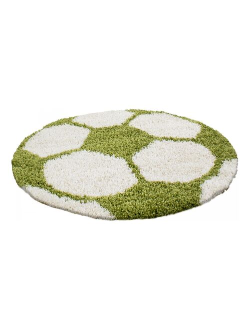 Tapis enfant tapis rond Ø 120cm SHAGGY FOOT Vert OEKO TEX idéal pour Salon - Kiabi