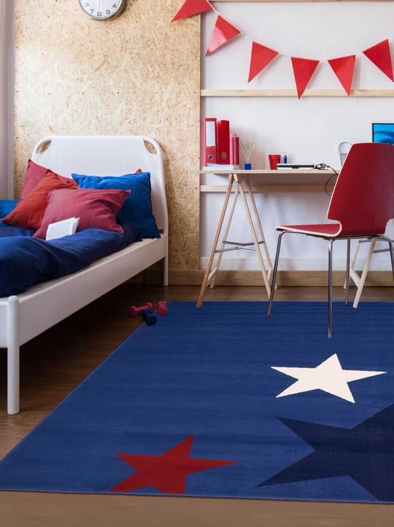 Tapis enfant tissé AF1 STAR Blanc Mauve Noir - Kiabi