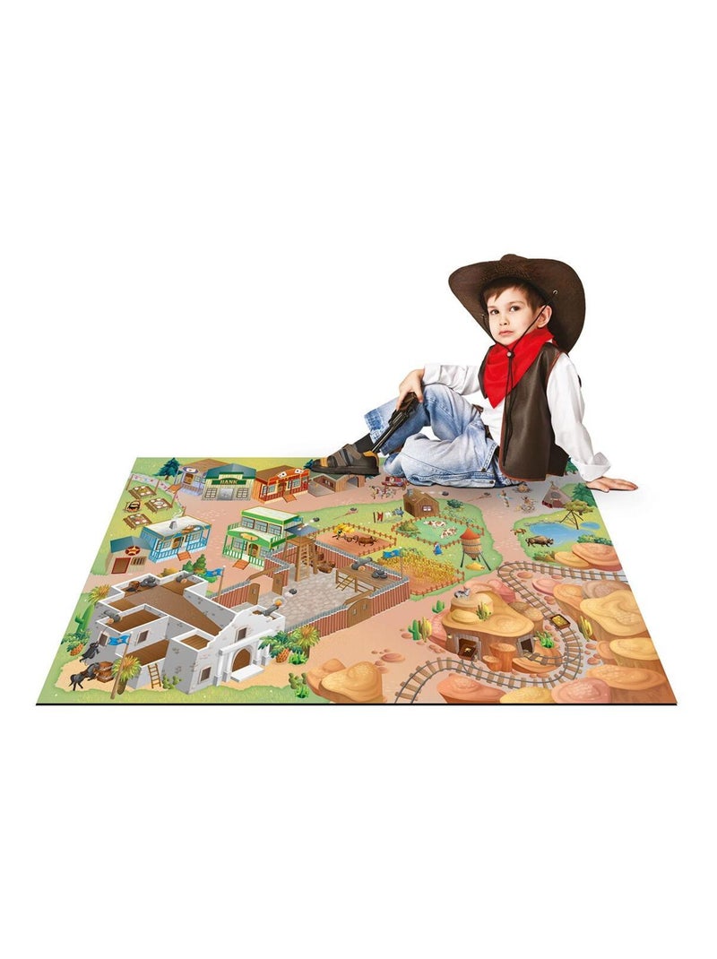 Tapis enfant tissé ALAMO Blanc Mauve Noir - Kiabi