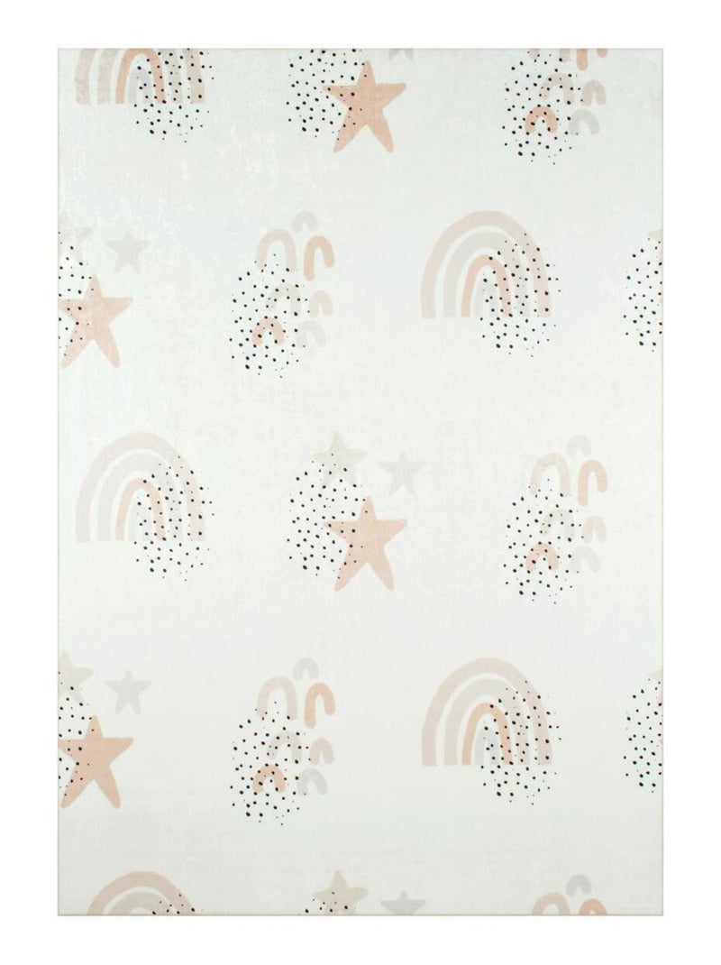 Tapis enfant tissé ARCENCIEL Ecru - Kiabi