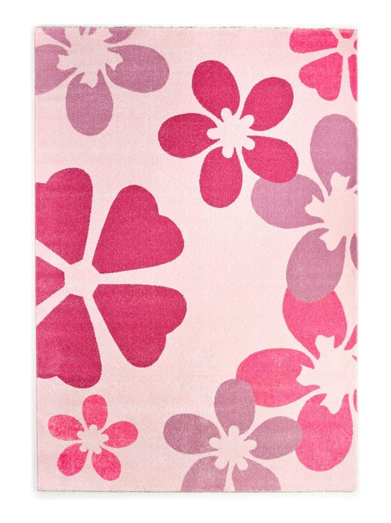 Tapis enfant tissé BLUME Rose - Kiabi