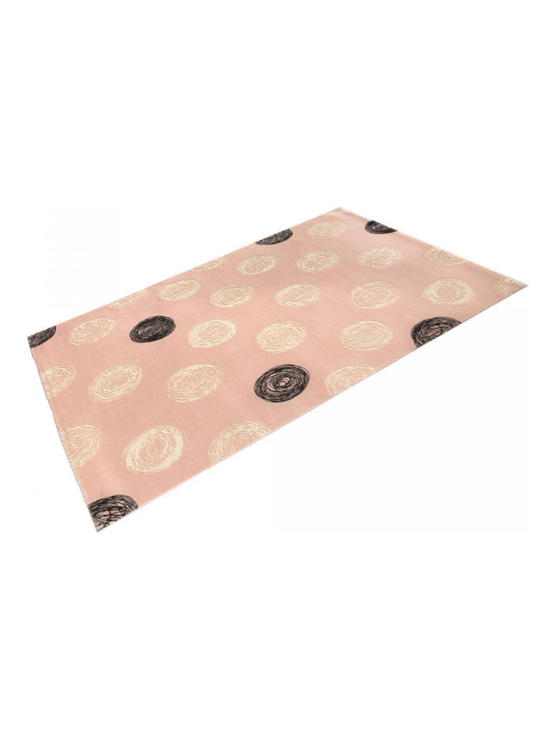 Tapis enfant tissé DOT Rose - Kiabi