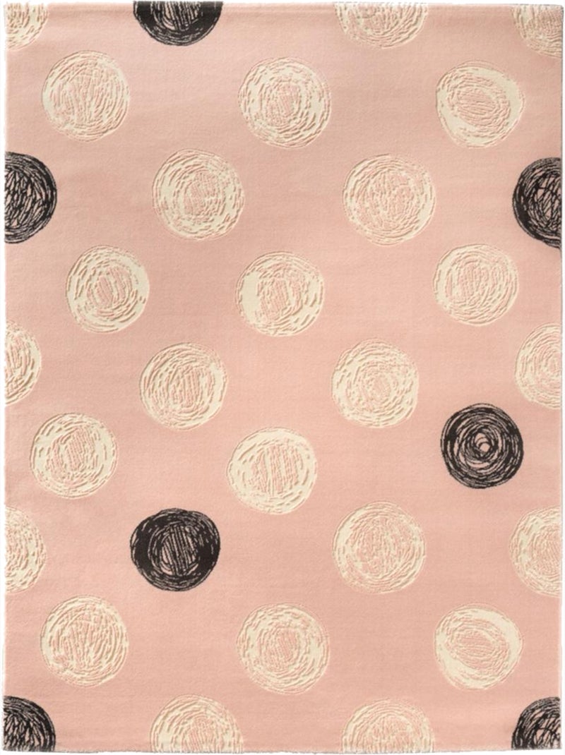 Tapis enfant tissé DOT Rose - Kiabi