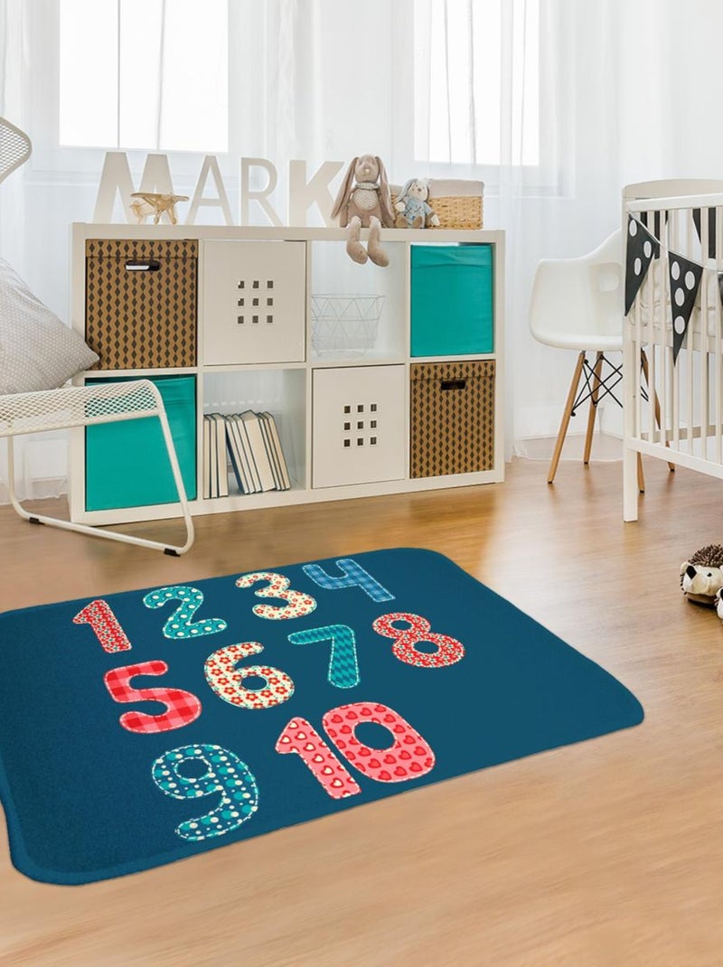 Tapis enfant tissé DOUX CHI Blanc Mauve Noir - Kiabi