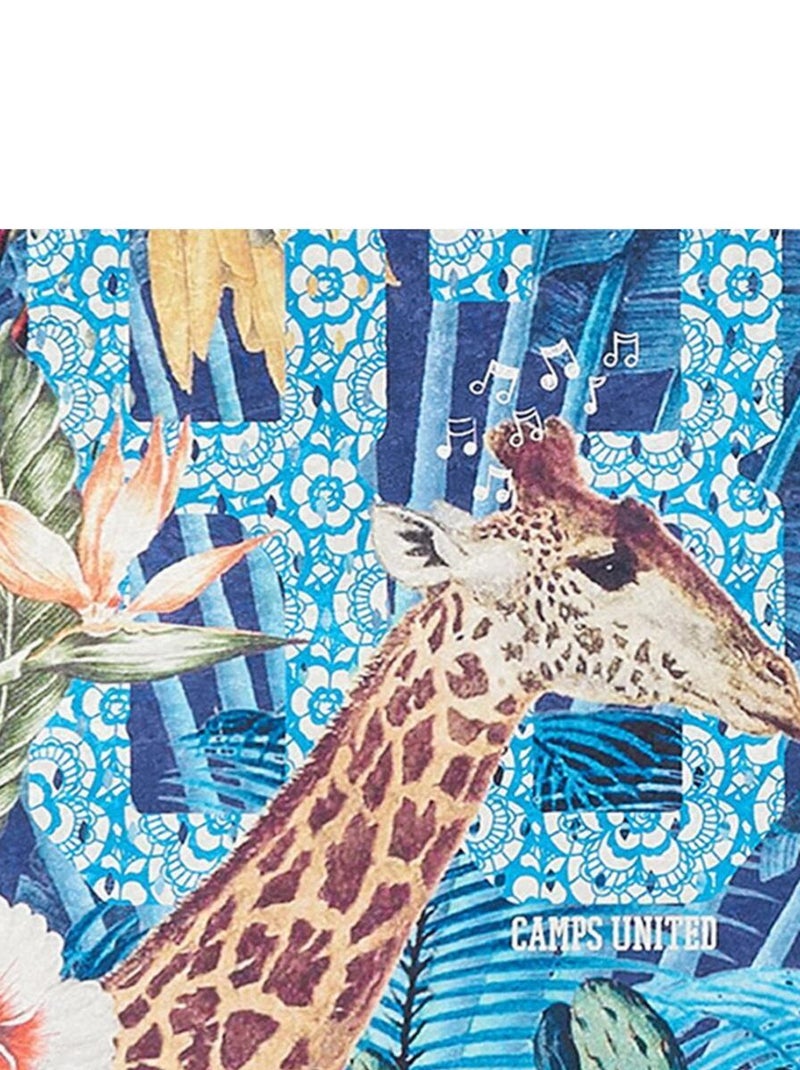Tapis enfant tissé JUNGLE Bleu - Kiabi