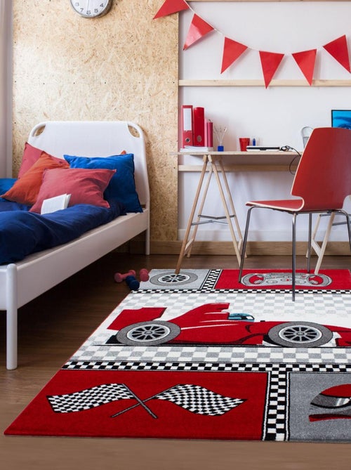 Tapis enfant tissé KID RACE - Kiabi