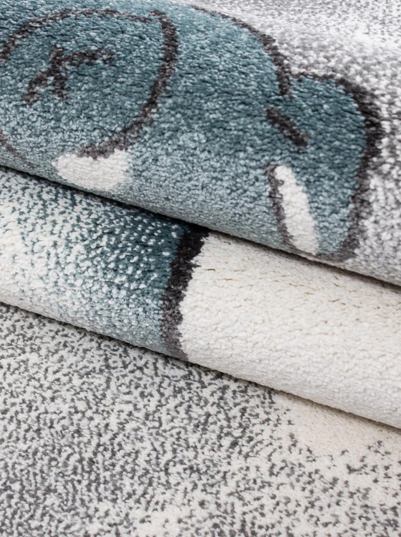 Tapis enfant tissé KID SKY Bleu - Kiabi