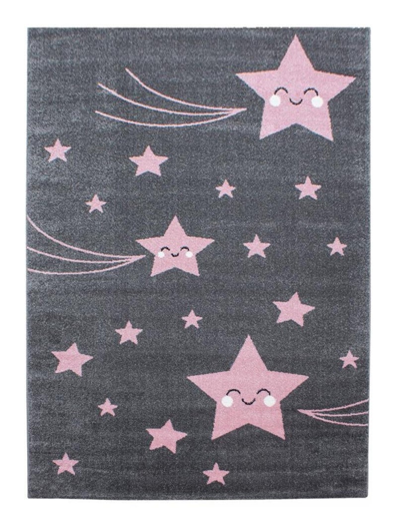 Tapis enfant tissé KID STARS Rose - Kiabi