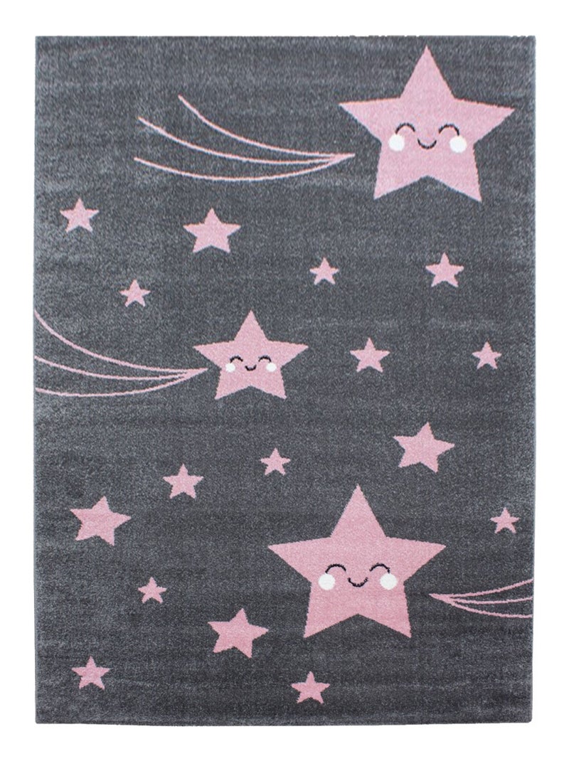 Tapis enfant tissé KID STARS Rose - Kiabi