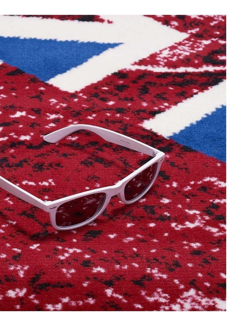 Tapis enfant tissé LYN1 USA UK Bleu - Kiabi