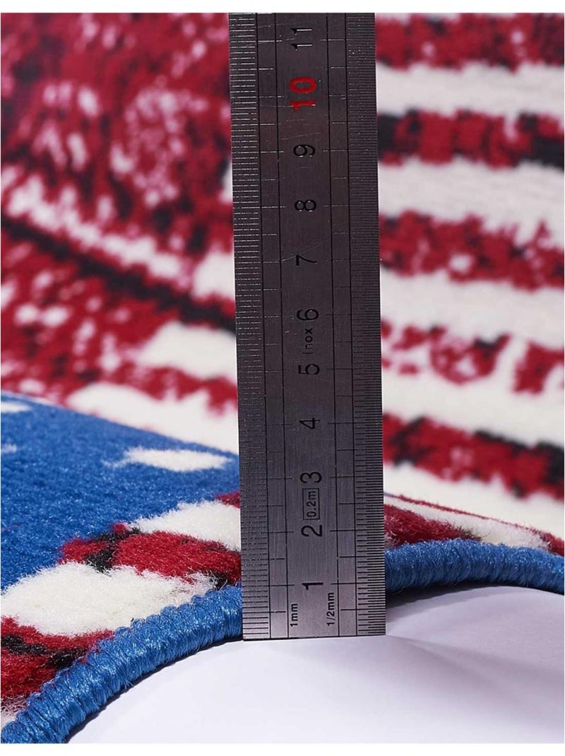 Tapis enfant tissé LYN1 USA UK Bleu - Kiabi