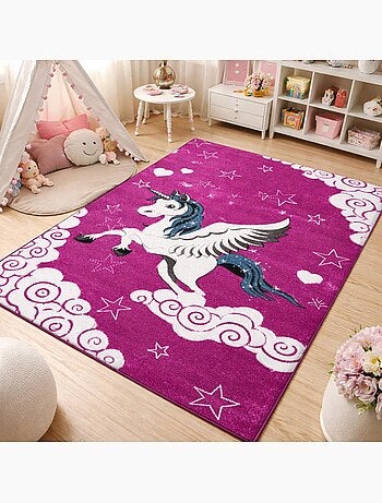 Tapis enfant tissé LYN8 LICORNE A