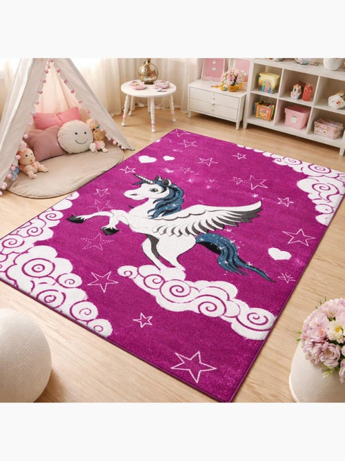 Tapis enfant tissé LYN8 LICORNE A - Kiabi