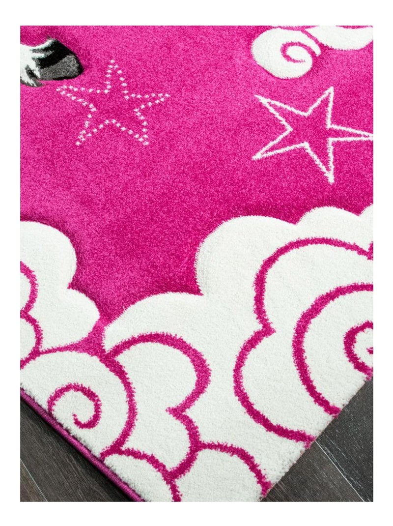 Tapis enfant tissé LYN8 LICORNE A Rose - Kiabi