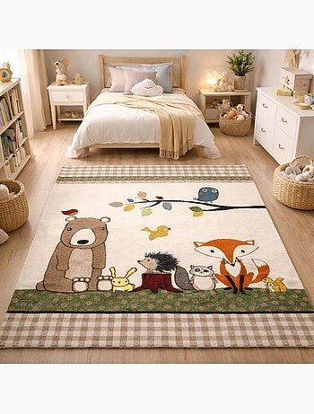 Tapis enfant tissé LYN8 PHOTO DE FORET