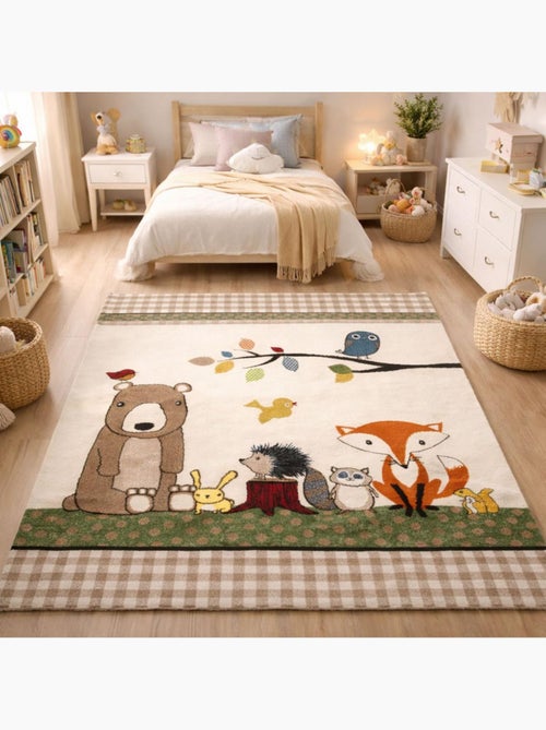 Tapis enfant tissé LYN8 PHOTO DE FORET - Kiabi