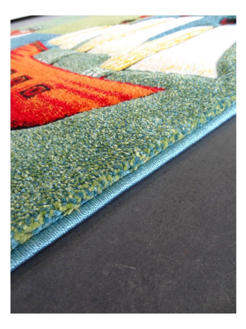 Tapis enfant tissé LYN8 PIRATE Bleu - Kiabi