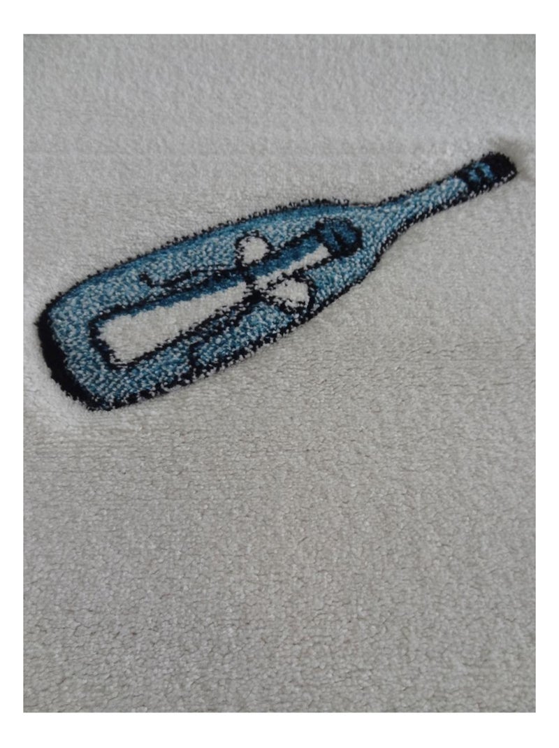 Tapis enfant tissé LYN8 PIRATE Bleu - Kiabi