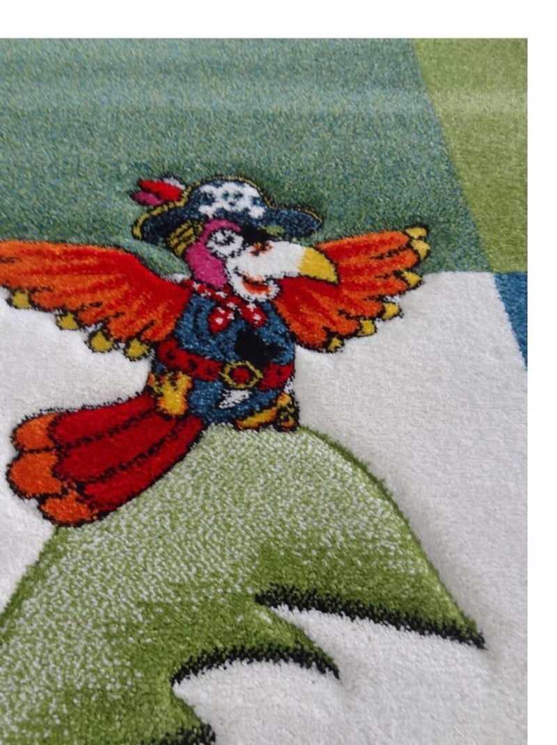 Tapis enfant tissé LYN8 PIRATE Bleu - Kiabi