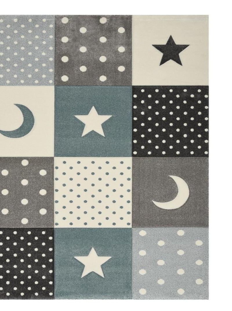 Tapis enfant tissé MINIKIDS 2 Bleu - Kiabi